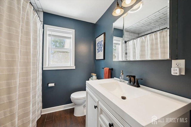 60 S St S, Milltown, NJ 08850 - bathroom with vanity, wood finished floors, and a shower with shower curtain