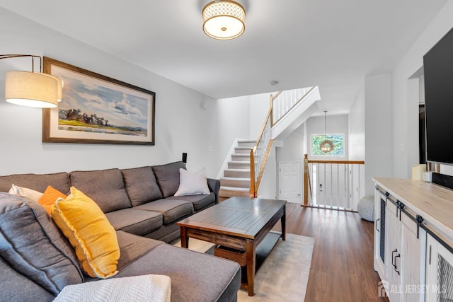 43 Capica Ct, South Amboy, NJ 08879 - living room with wood finished floors and stairway