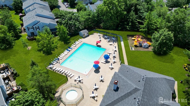 43 Capica Ct, South Amboy, NJ 08879 - aerial view of a pool