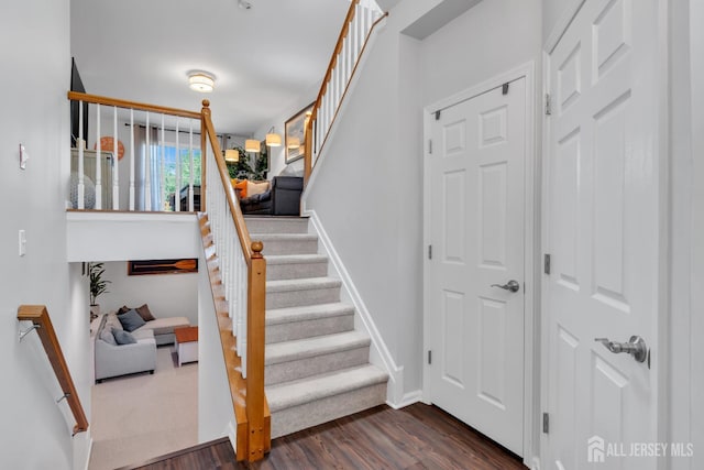 43 Capica Ct, South Amboy, NJ 08879 - stairway with wood finished floors and baseboards
