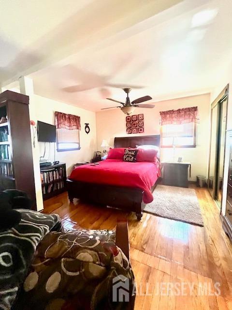 37 Kearney Ave, Keyport, NJ 07735 - bedroom with wood-type flooring and ceiling fan