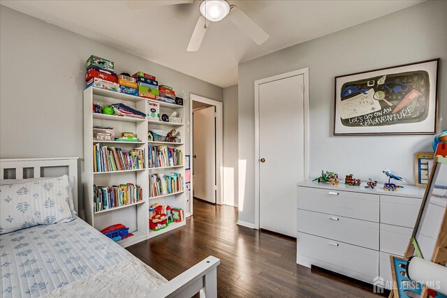 12 Sherry Rd, East Brunswick, NJ 08816 - bedroom featuring dark wood-style floors and a ceiling fan