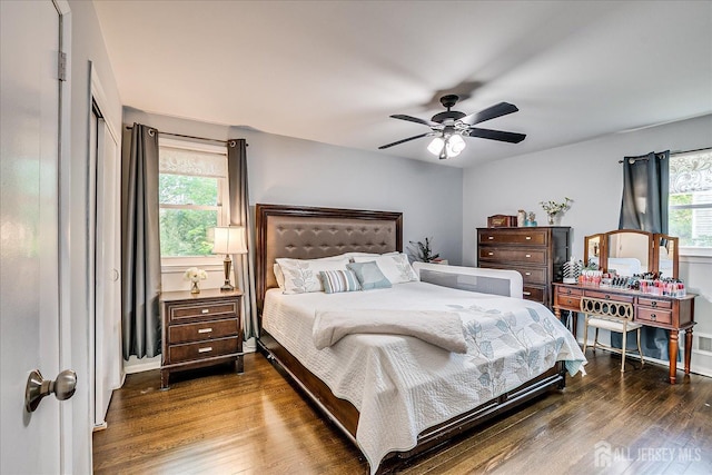 12 Sherry Rd, East Brunswick, NJ 08816 - bedroom with multiple windows, wood finished floors, and a ceiling fan