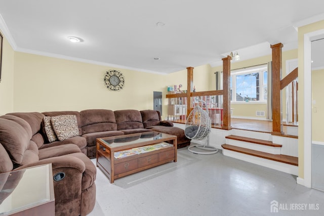 186 Tyler Ave, Iselin, NJ 08830 - living room with ornamental molding and a wainscoted wall