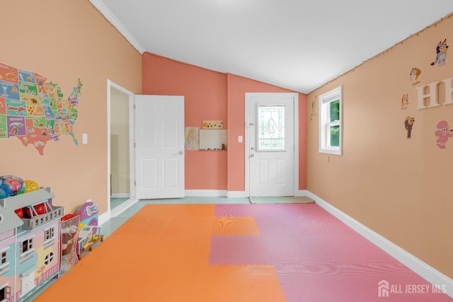 186 Tyler Ave, Iselin, NJ 08830 - entrance foyer with vaulted ceiling and baseboards