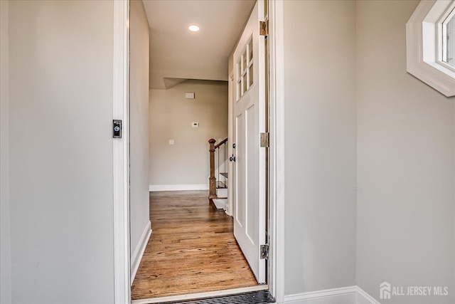 15 Crassas St, Old Bridge, NJ 08879 - hall with wood finished floors, recessed lighting, and stairway