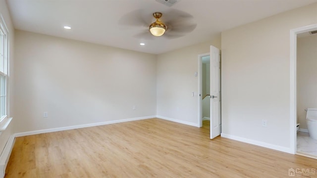 414-D Andover Dr, Monroe, NJ 08831 - unfurnished room featuring light wood finished floors, a ceiling fan, recessed lighting, and baseboards