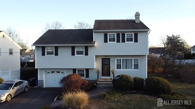 tri-level home with a garage