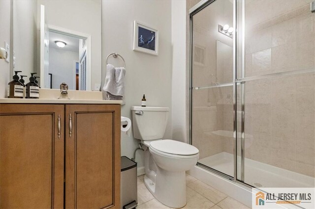 6503 Schindler Dr, South Brunswick, NJ 08852 - full bath with vanity, a shower stall, and tile patterned floors
