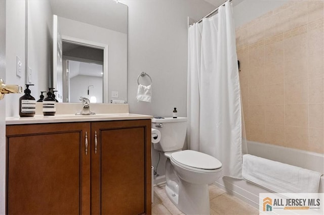 6503 Schindler Dr, South Brunswick, NJ 08852 - bathroom featuring tile patterned flooring, vanity, and shower / bathtub combination with curtain