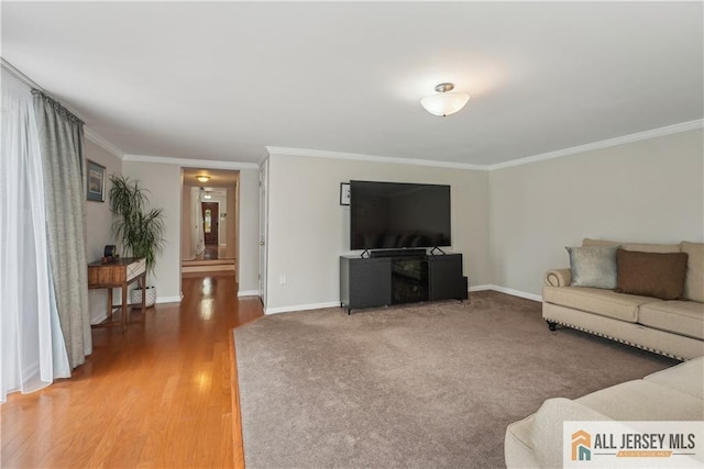 52 State Route 33rd St, Freehold Twp, NJ 07728 - living area with crown molding and wood finished floors