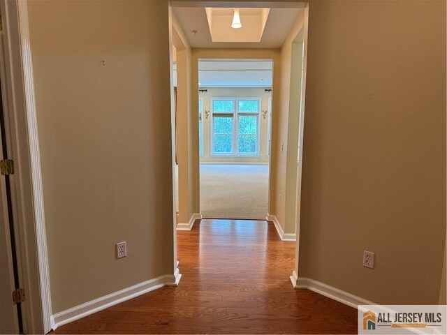 hallway featuring hardwood / wood-style flooring