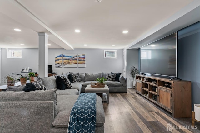 8 Martha Blvd, Sayreville, NJ 08879 - living area featuring wood finished floors and recessed lighting
