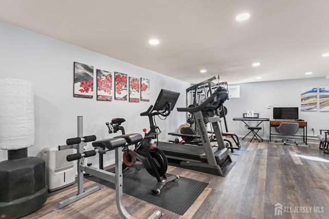 8 Martha Blvd, Sayreville, NJ 08879 - workout area featuring wood finished floors and recessed lighting