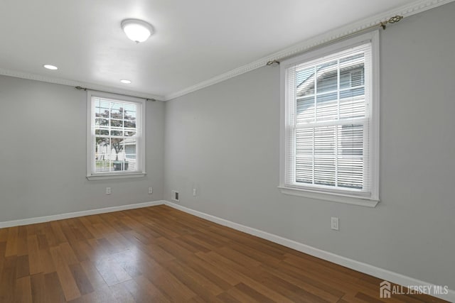 385 Shoreland Cir, Old Bridge, NJ 08879 - unfurnished room featuring wood finished floors, crown molding, and recessed lighting