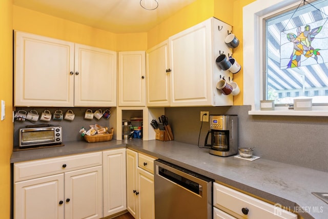 177 Hillside Ave, South River, NJ 08882 - kitchen with stainless steel dishwasher and dark countertops
