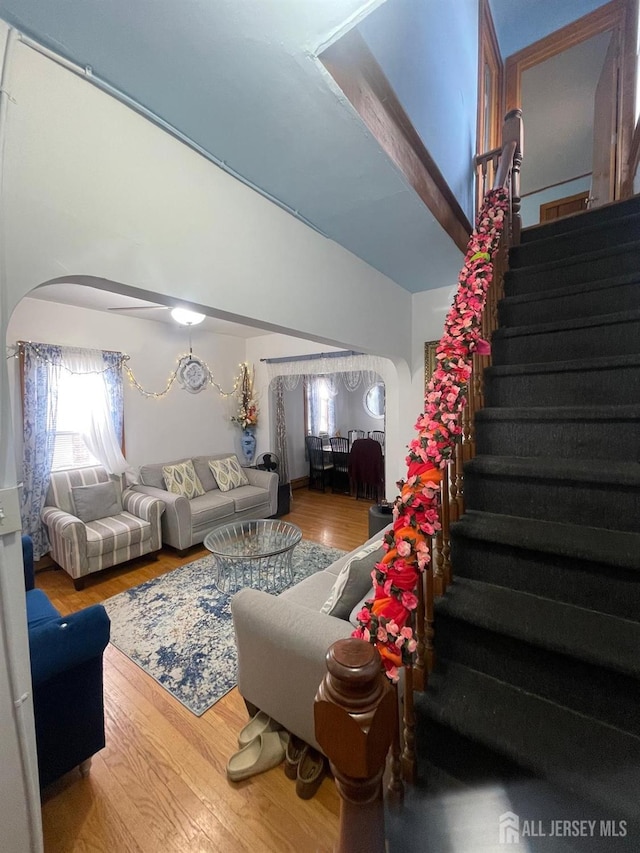 living room featuring hardwood / wood-style floors