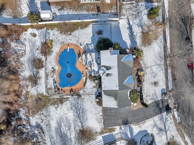 view of snowy aerial view