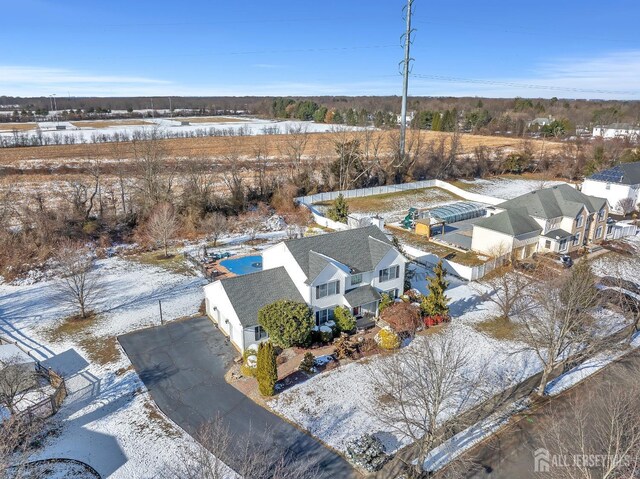 view of snowy aerial view