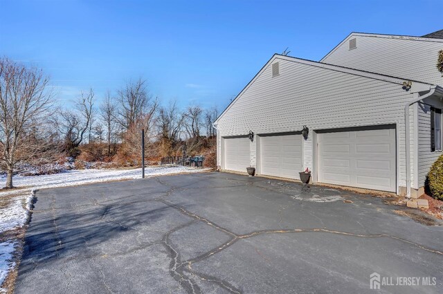 view of snow covered property