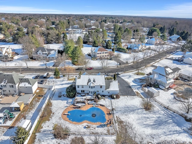 view of snowy aerial view