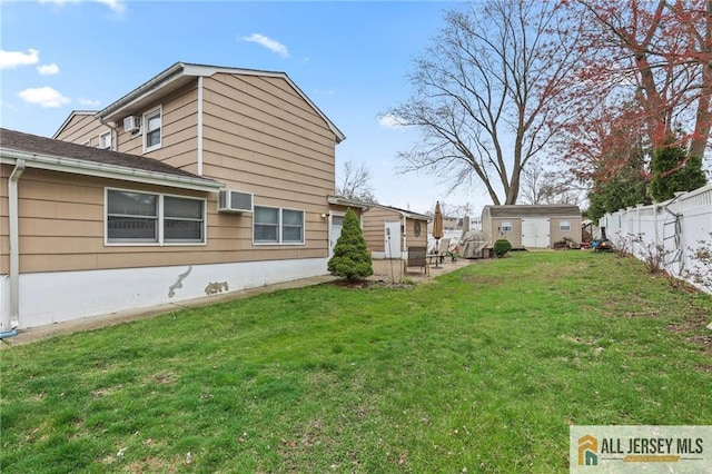 7 Piedmont Dr, Old Bridge, NJ 08857 - view of yard with a shed, a patio area, and a wall mounted air conditioner