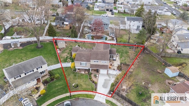 7 Piedmont Dr, Old Bridge, NJ 08857 - aerial view of residential area with property boundaries highlighted
