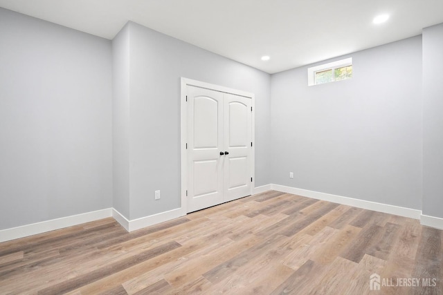 empty room featuring light wood-type flooring