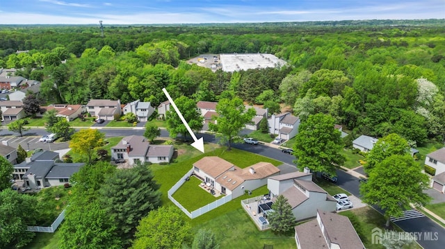 218 Community Cir, Old Bridge, NJ 08857 - aerial perspective of suburban area featuring a heavily wooded area