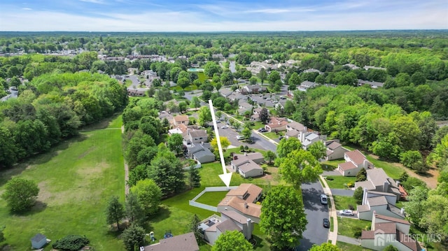 218 Community Cir, Old Bridge, NJ 08857 - aerial view of residential area with a heavily wooded area