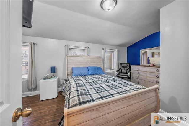 43 Livingston Ave, Avenel, NJ 07001 - bedroom with vaulted ceiling, wood finished floors, and baseboards