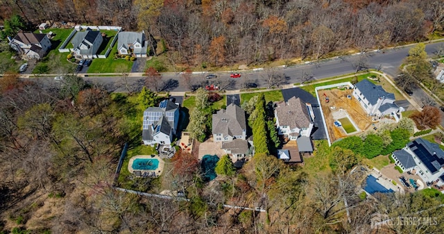 aerial view with a residential view