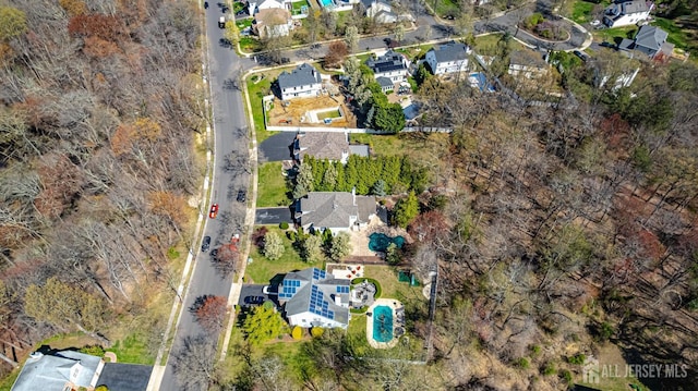drone / aerial view with a residential view