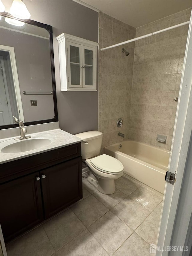 1057 Morning Glory Dr, Monroe, NJ 08831 - full bathroom with tile patterned flooring, vanity, toilet, and bathtub / shower combination