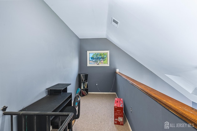 76 Woodland Dr, Keyport, NJ 07735 - office space featuring vaulted ceiling, carpet flooring, and baseboards