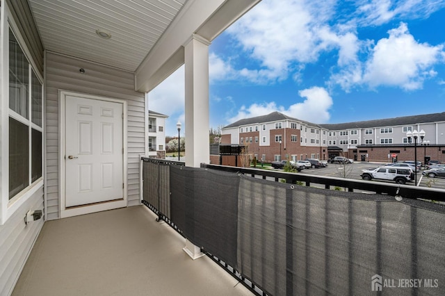 balcony with a residential view