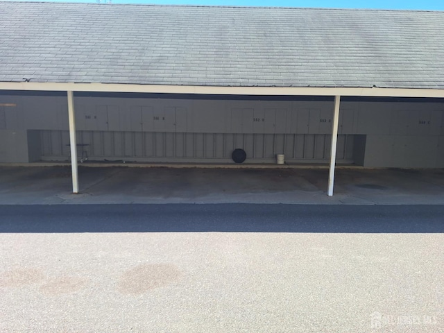 view of covered parking lot