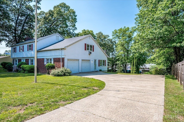 730 Old Post Rd, Edison, NJ 08817 - view of property exterior featuring driveway, brick siding, an attached garage, and a chimney