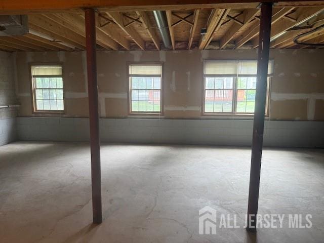 1 Cranberry Ct, South Brunswick, NJ 08540 - unfinished basement with concrete block wall