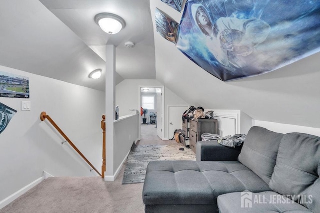 33 Altamont Rd, Edison, NJ 08817 - carpeted living room featuring vaulted ceiling and baseboards