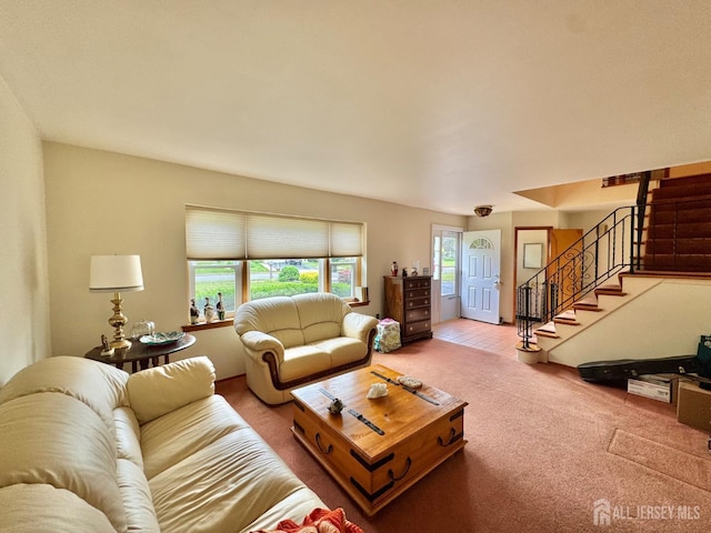 2 Jayne St, Old Bridge, NJ 08857 - living area with stairway and carpet