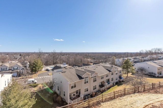 aerial view featuring a residential view