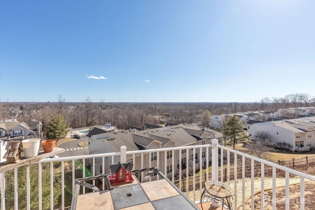 balcony with a residential view