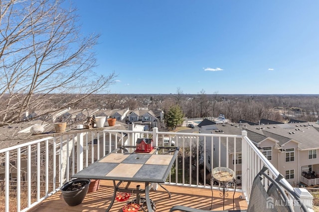 balcony with a residential view