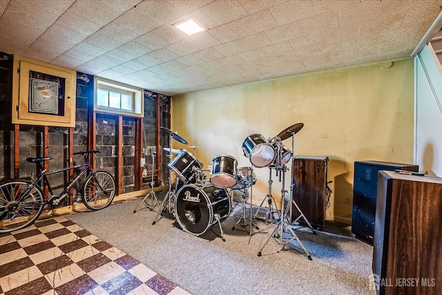 interior space with tile patterned floors