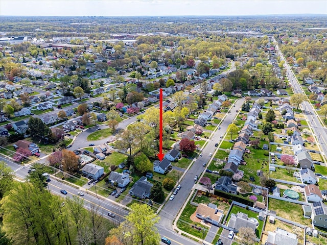 aerial view with a residential view