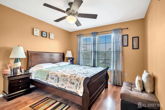 122 Salem Rd, North Brunswick, NJ 08902 - bedroom with wood finished floors and a ceiling fan