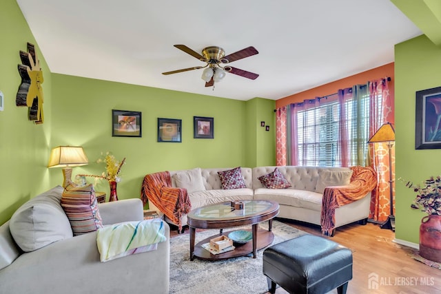 122 Salem Rd, North Brunswick, NJ 08902 - living room featuring wood finished floors and a ceiling fan