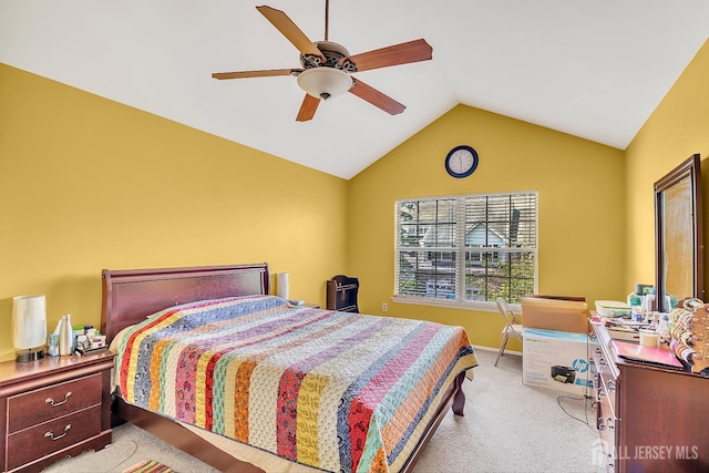 122 Salem Rd, North Brunswick, NJ 08902 - carpeted bedroom with lofted ceiling and a ceiling fan