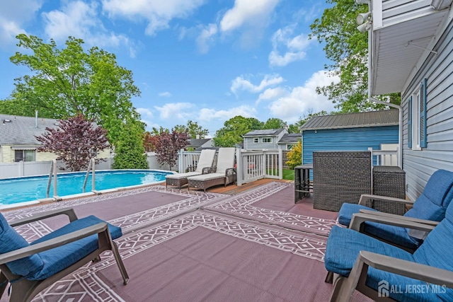 14 E Shirley Ave, Colonia, NJ 07067 - view of swimming pool with a wooden deck